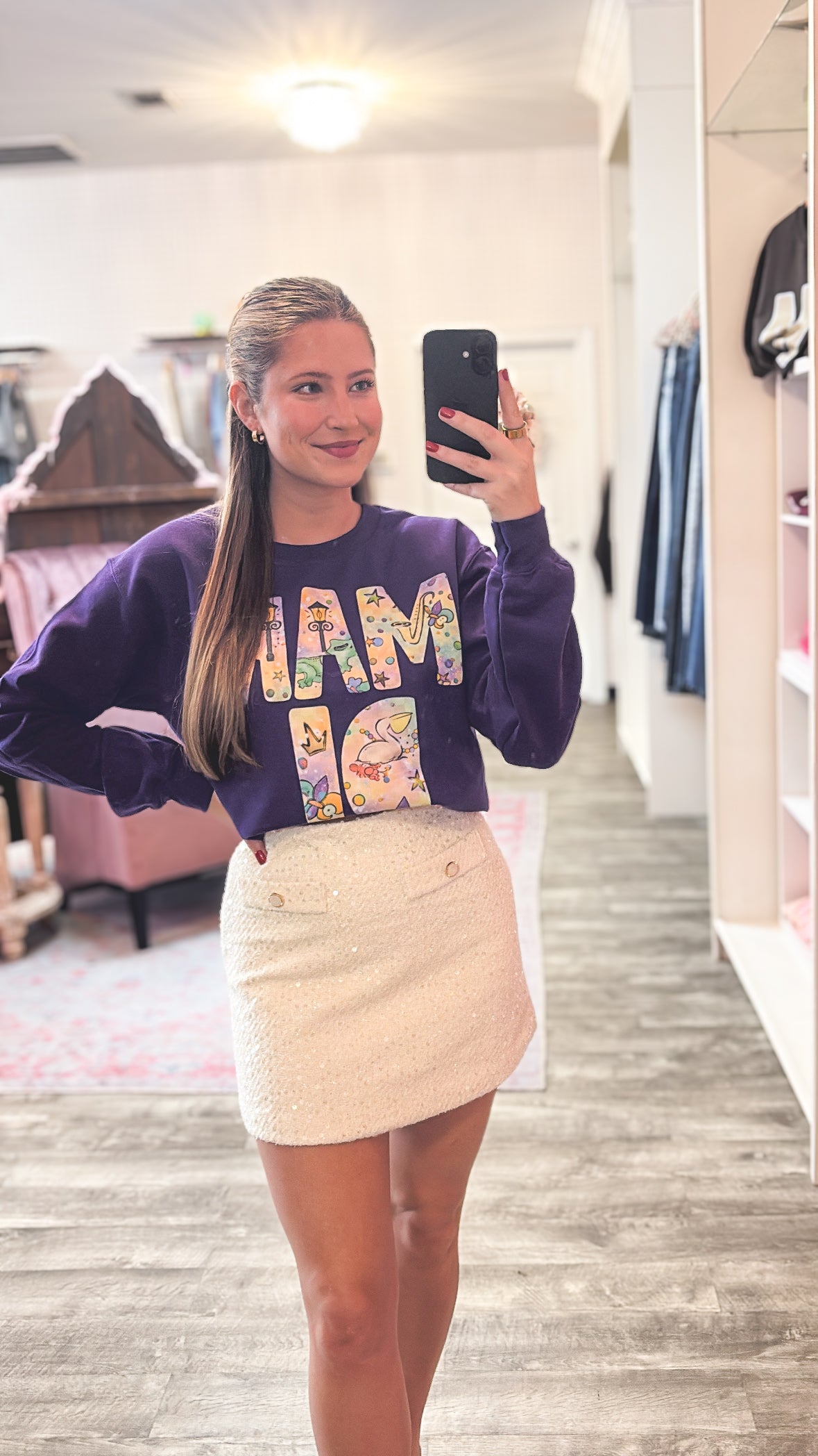Mardi Gras Sweatshirt - Purple