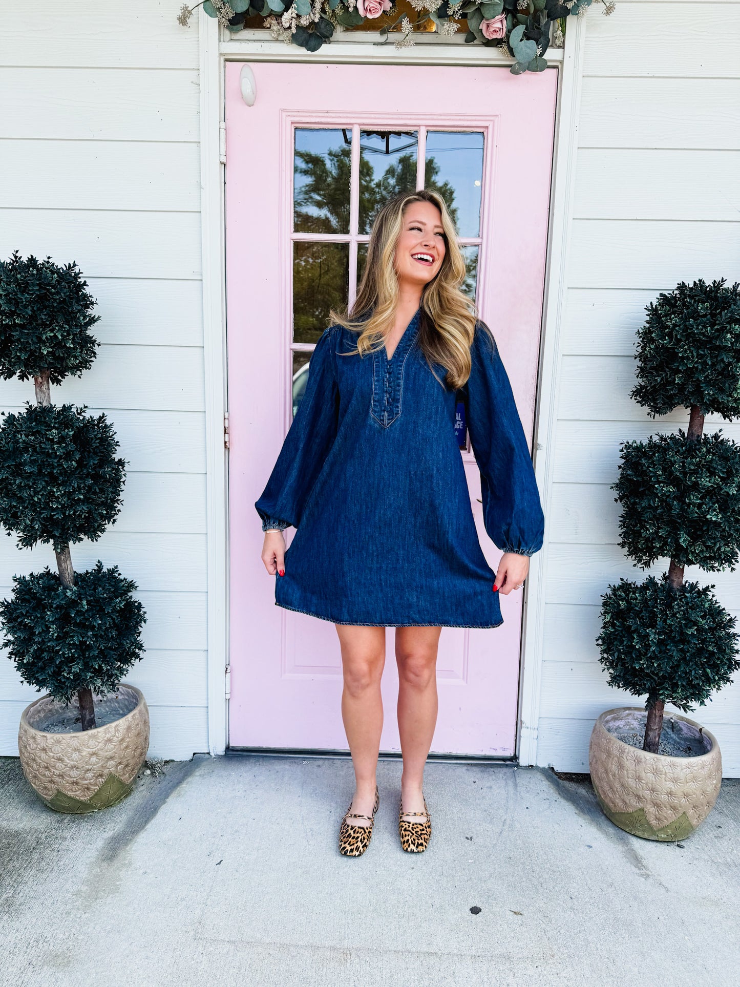 Boot Scootin' Washed Denim Dress - Dark Indigo