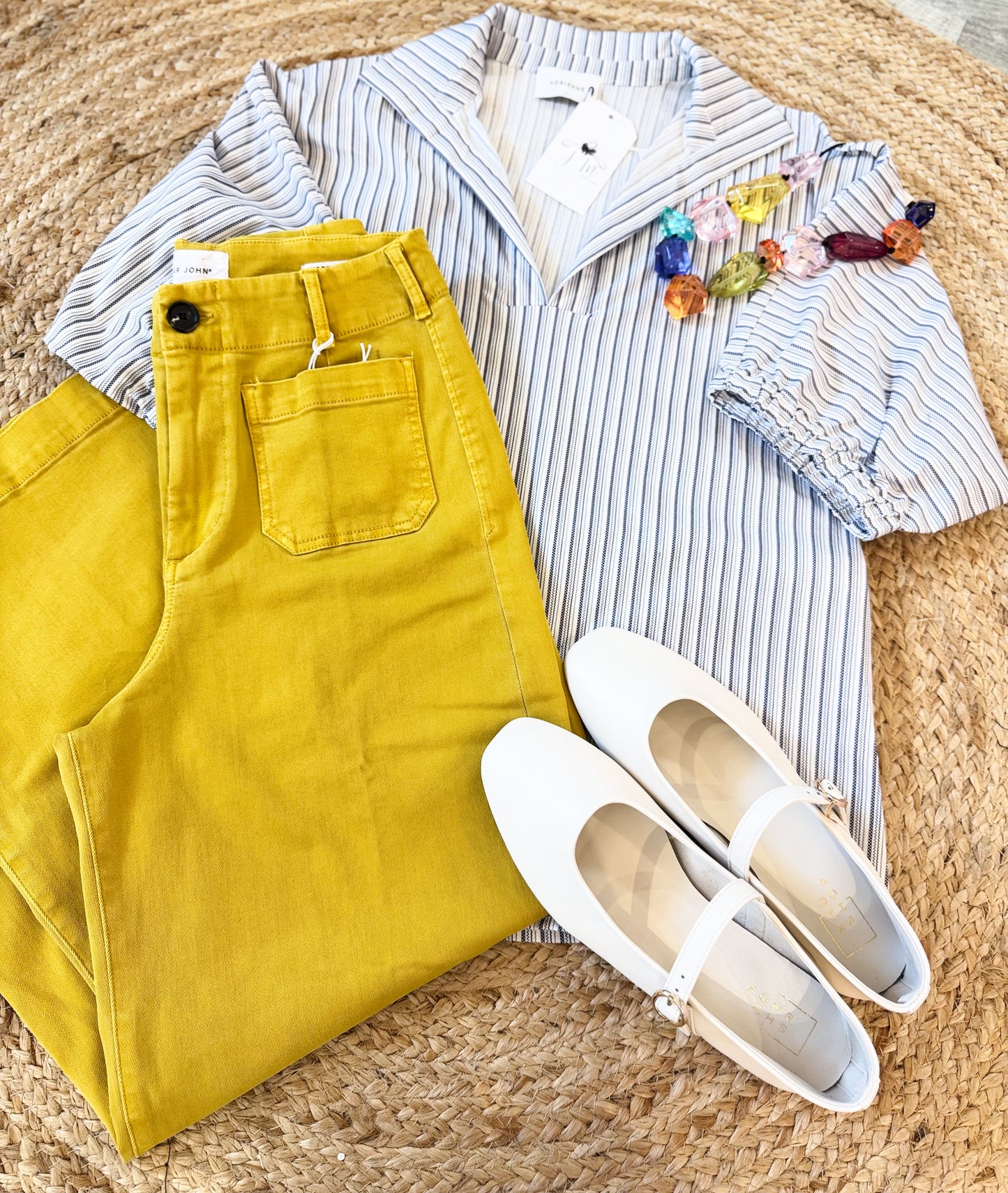 High Water Sloan Drop Shoulder Top - Blue Bar Stripe