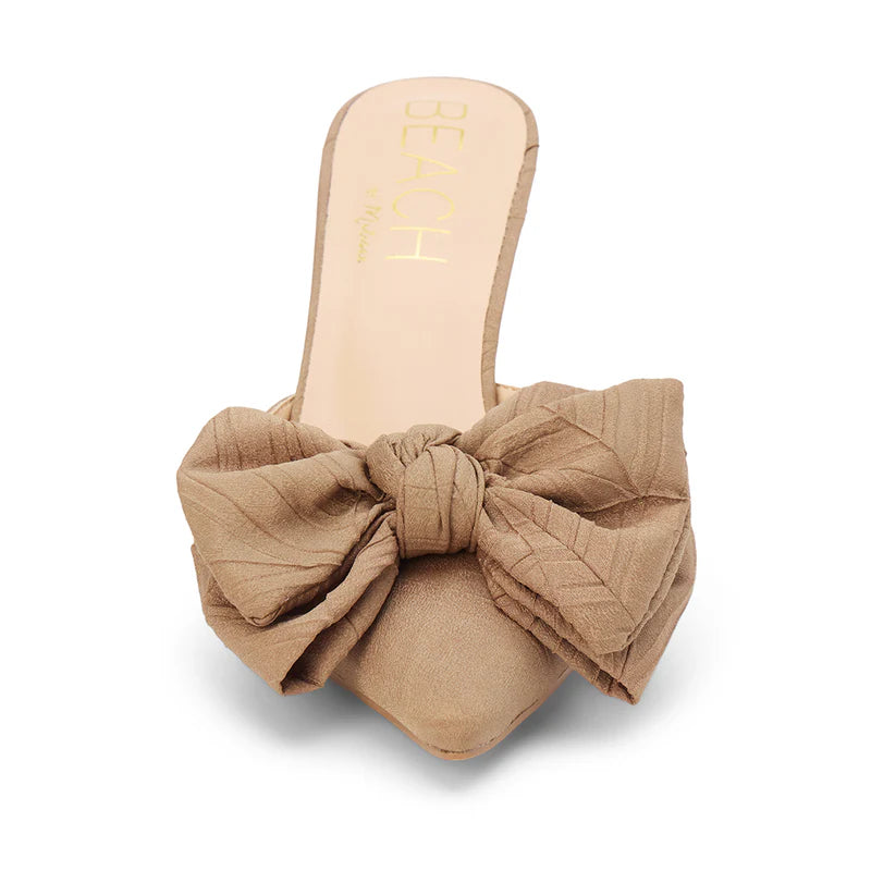 Beach Goldie Heeled Mule - Taupe