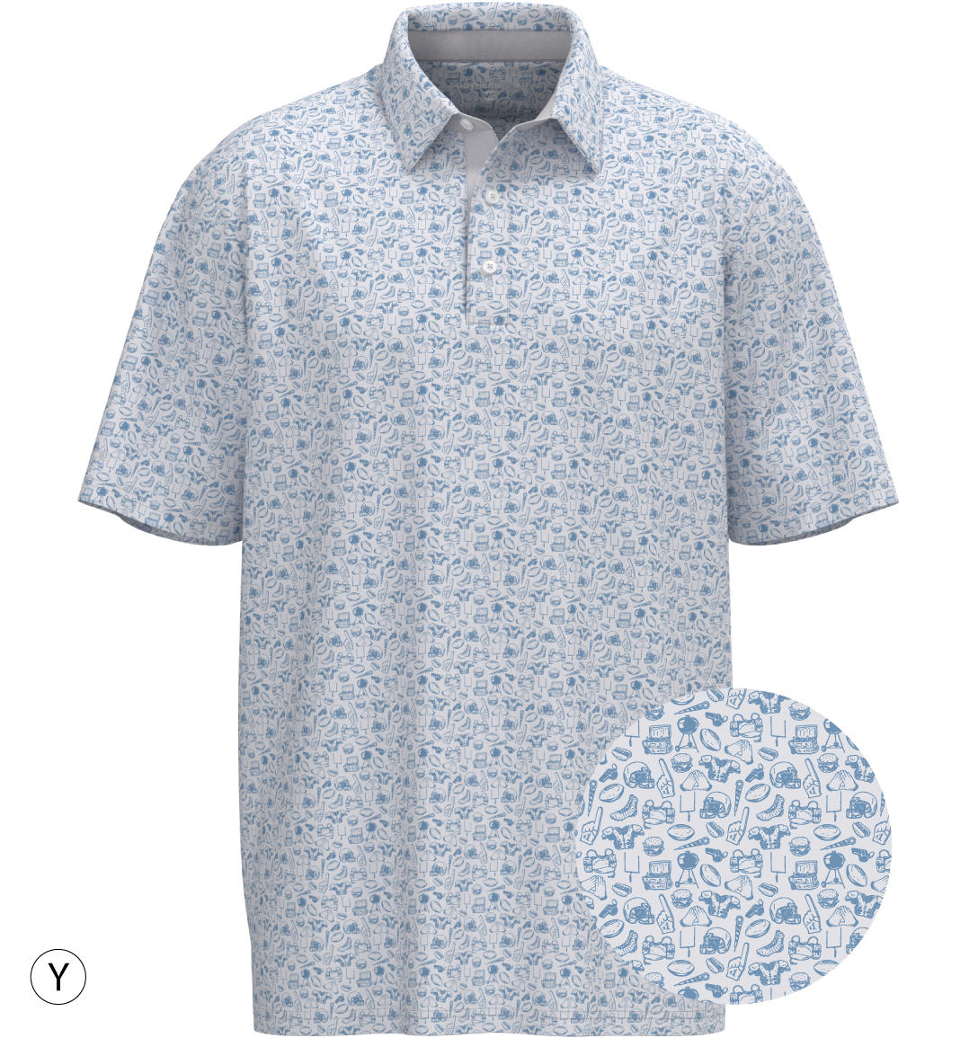 SSCO Biggest Fan Printed Polo - Powder Blue