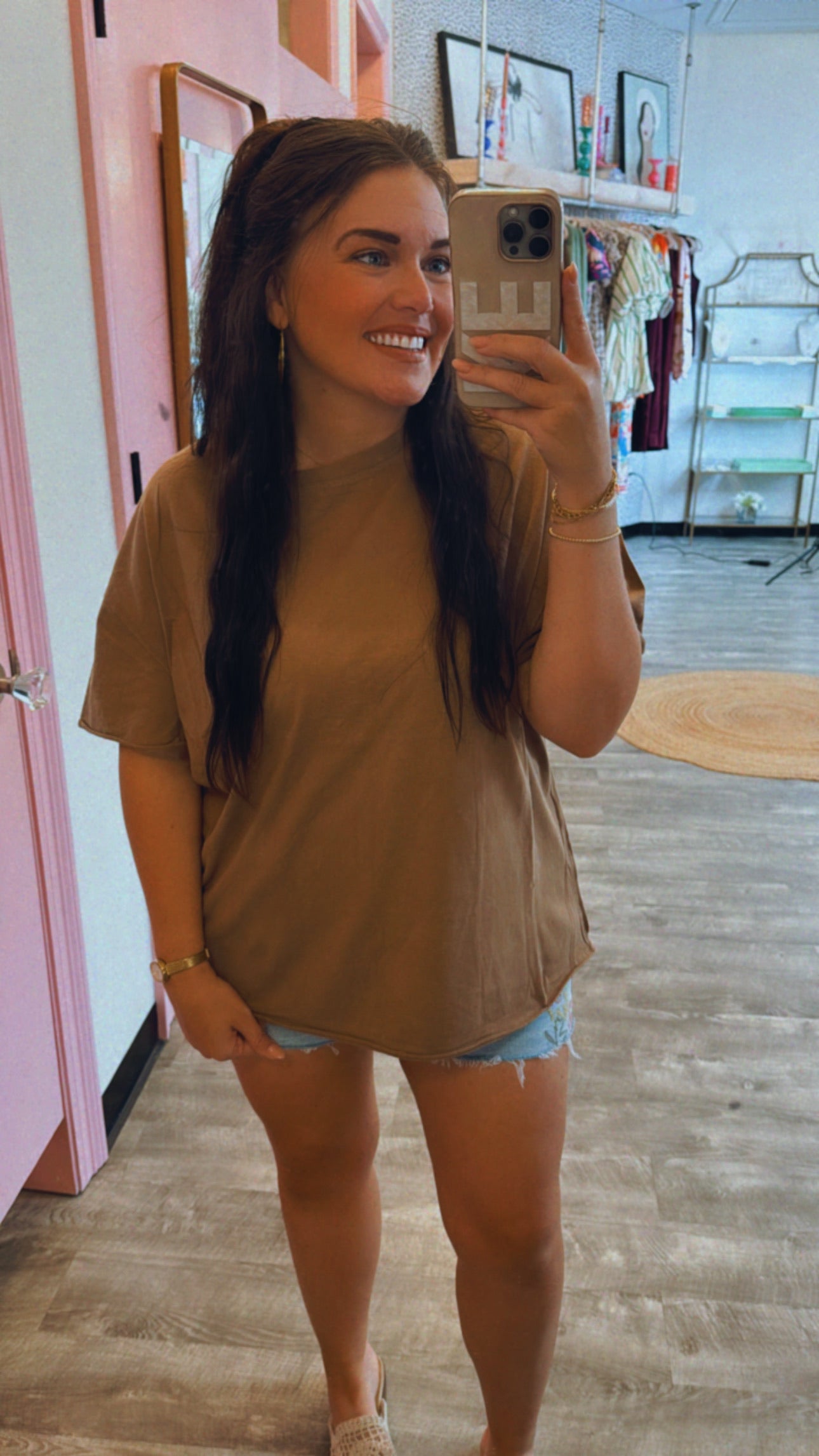 The Essential Raw Edge Oversized Tee - Mocha