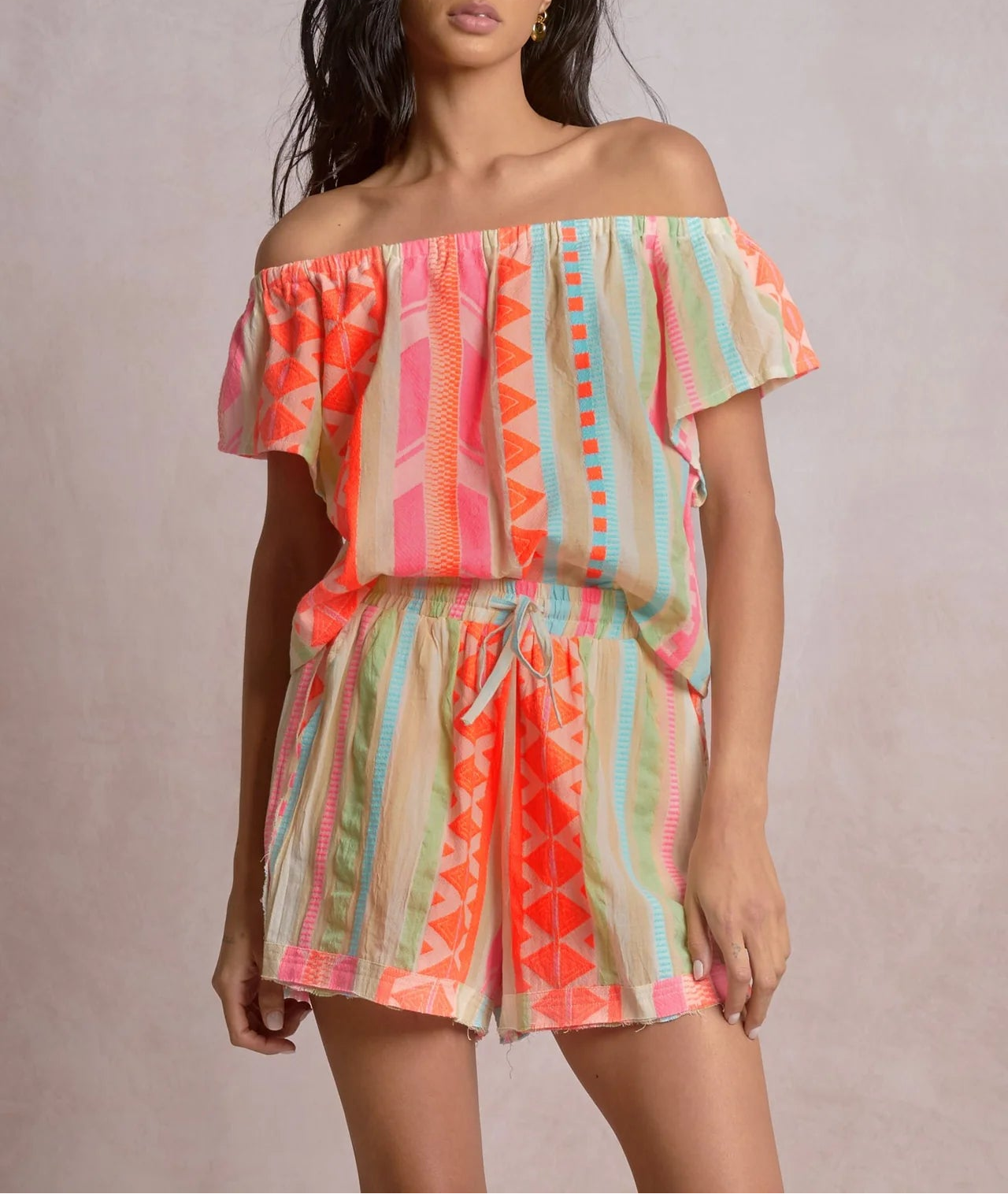 Elan Corfu Top - Neon Aztec