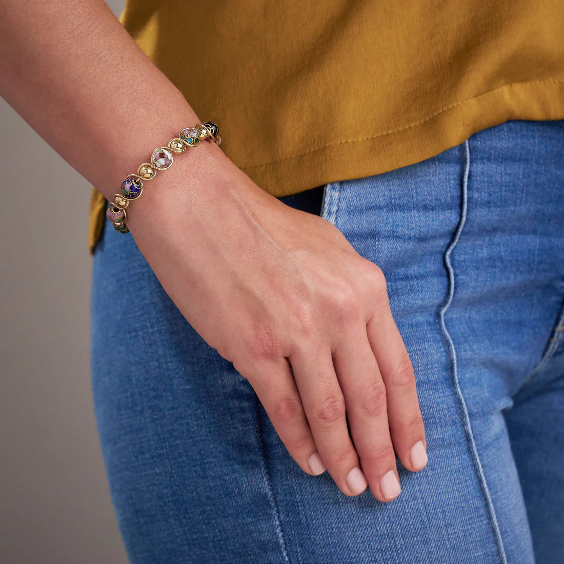 Cloisonne Bracelet - 14K Gold Artist Wire