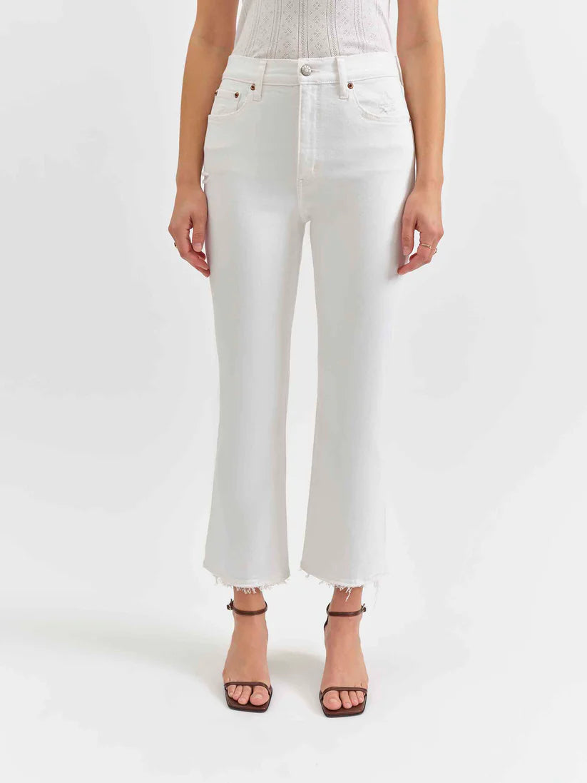 Daze Shy Girl High Rise Cropped Flare Denim - Lamb Vintage