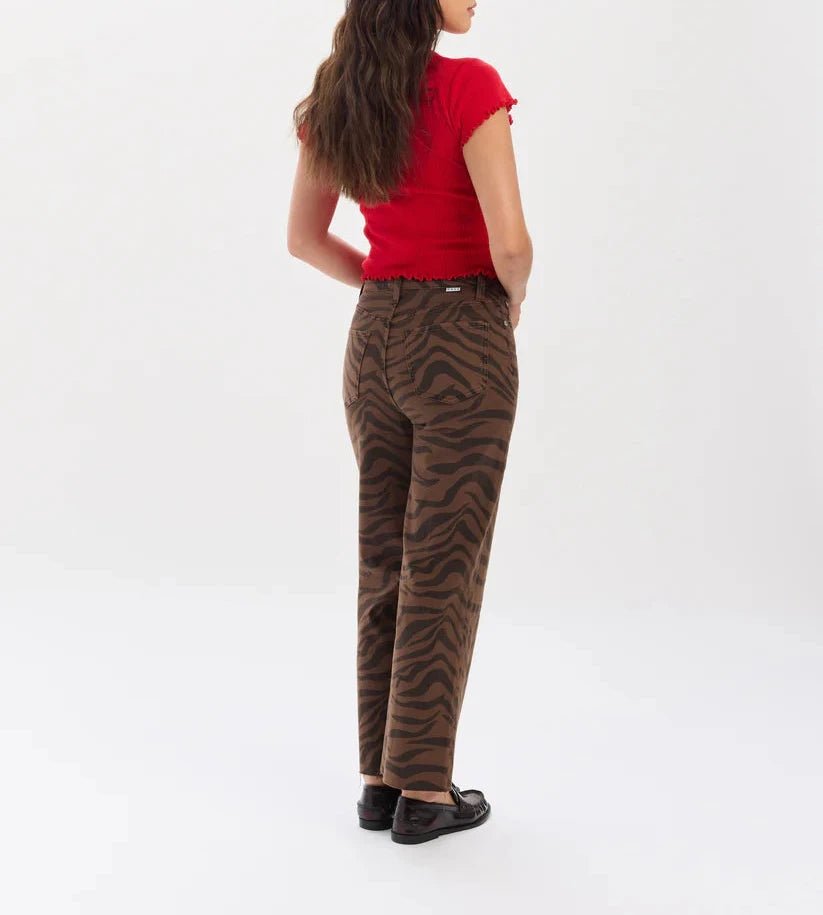 Daze Pleaser High Rise Wide Ankle Jean - Desert Stripe