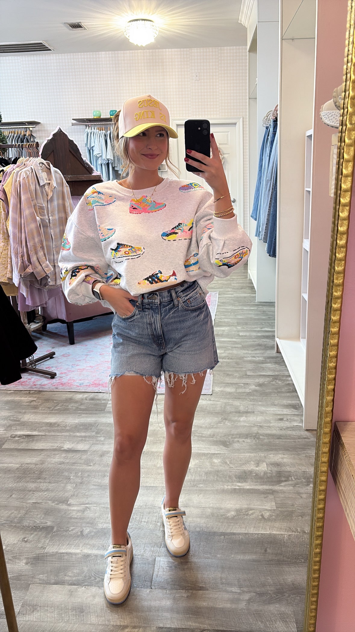 Queen Of Sparkles Neon Sneaker Sweatshirt