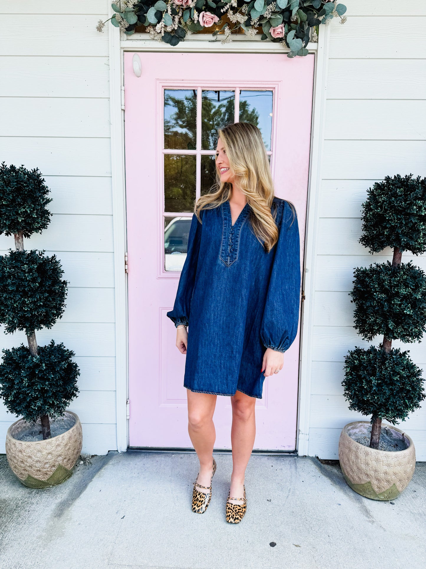 Boot Scootin' Washed Denim Dress - Dark Indigo