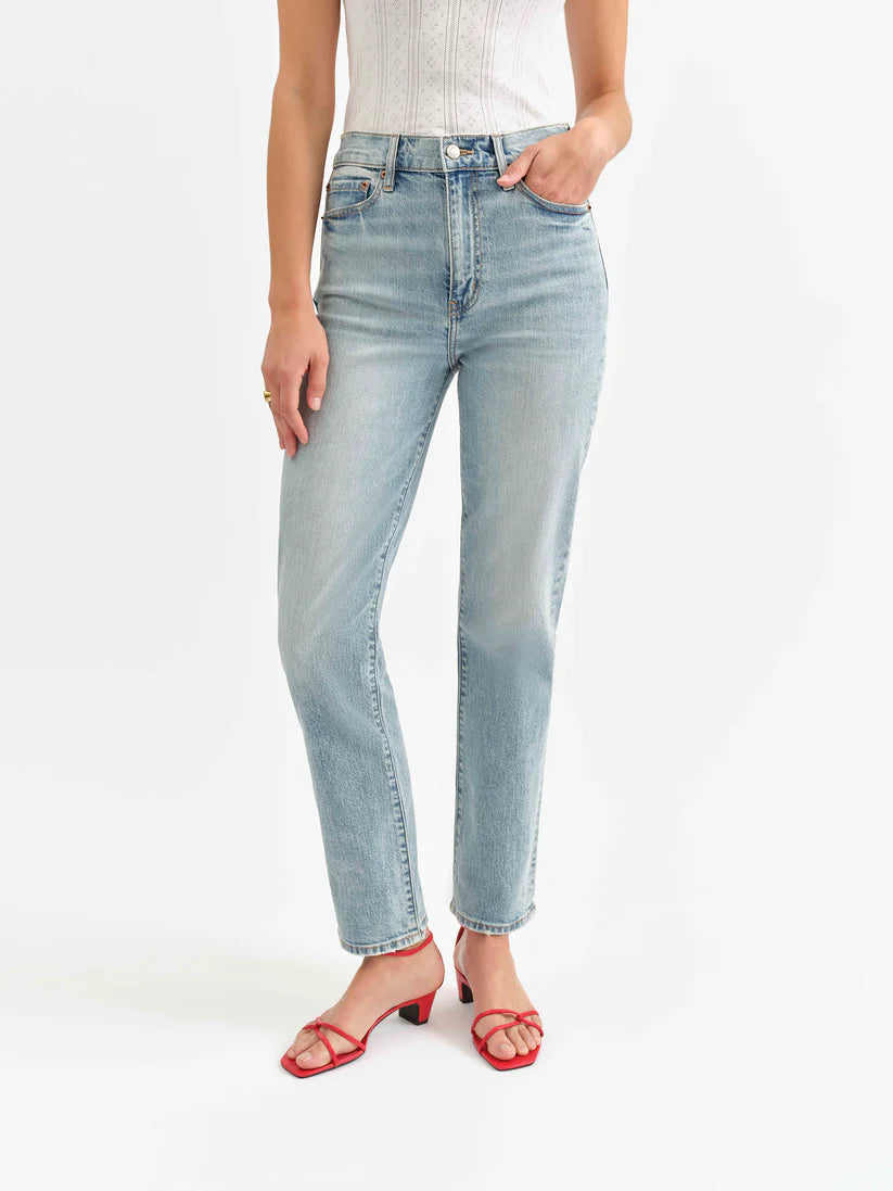 Daze Smarty Pants High Rise Slim Straight Denim - Wink