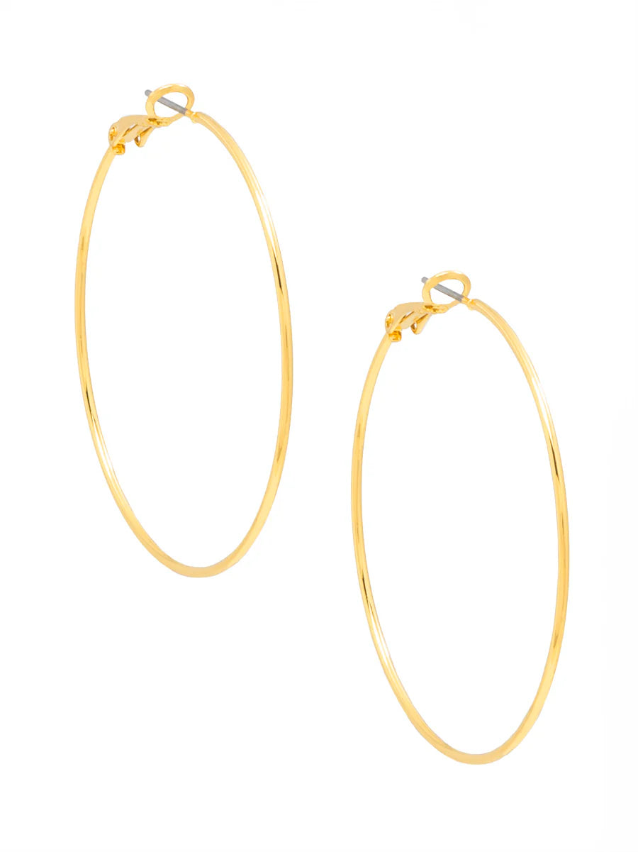 Zenzii Medium Metal Slim Hoop Earring - 1.5"