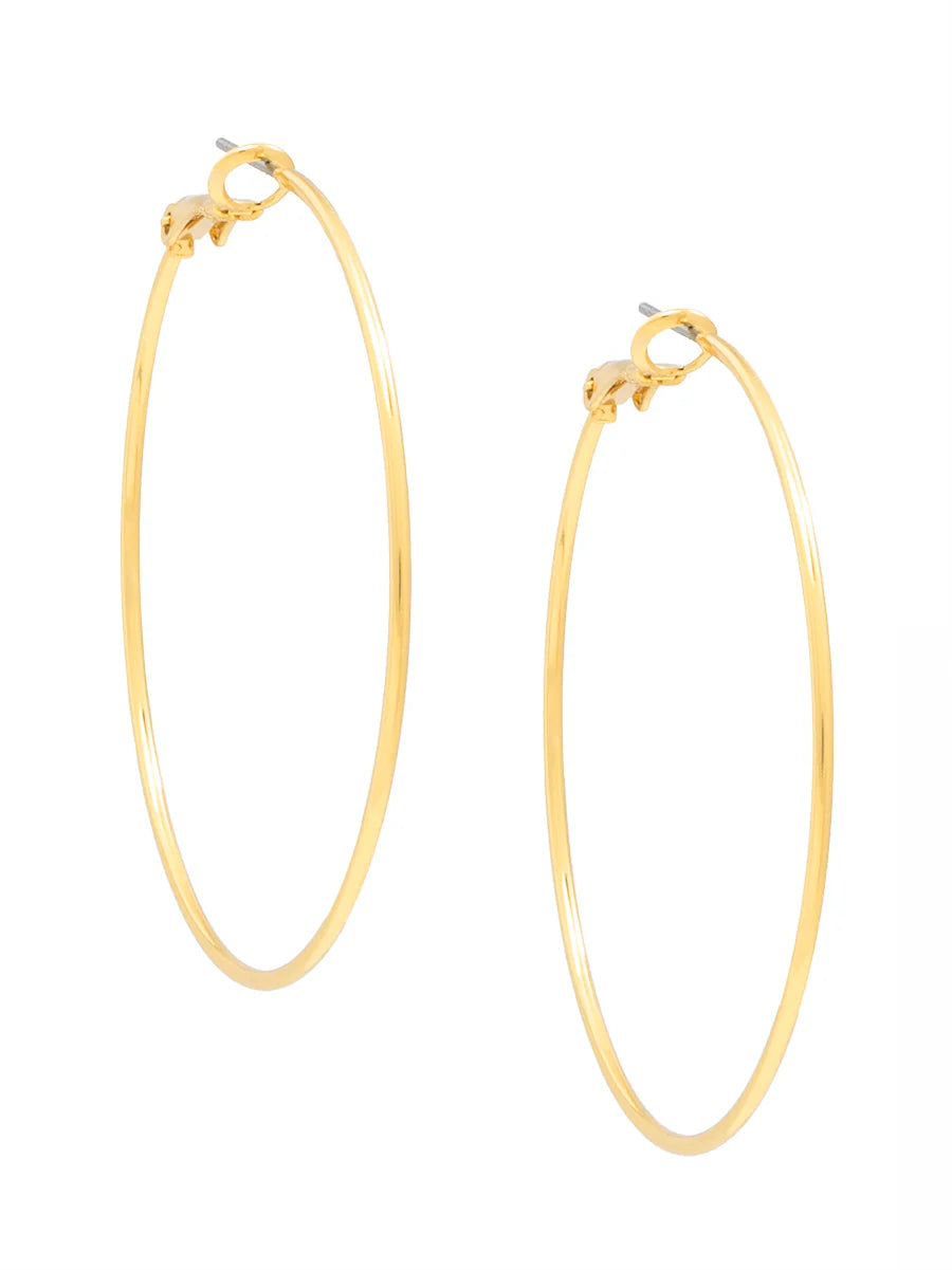Zenzii Large Metal Slim Hoop Earring - 2"