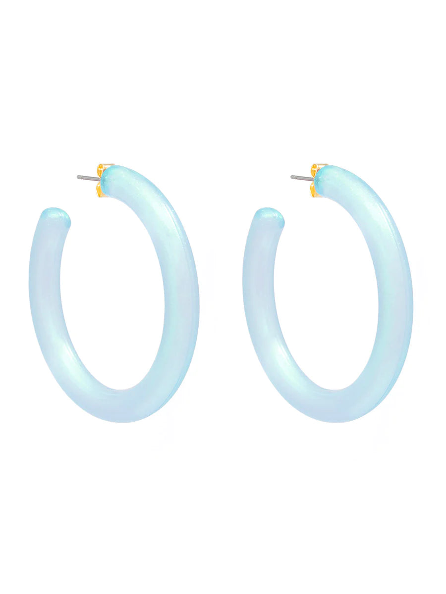 Zenzii Iridescent Hoop Earring - Blue