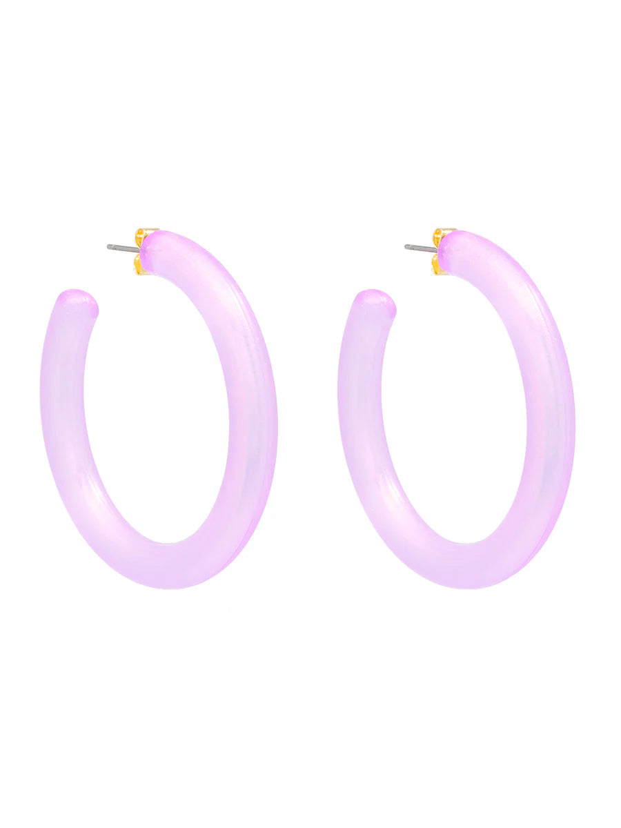 Zenzii Iridescent Hoop Earring - Lavender