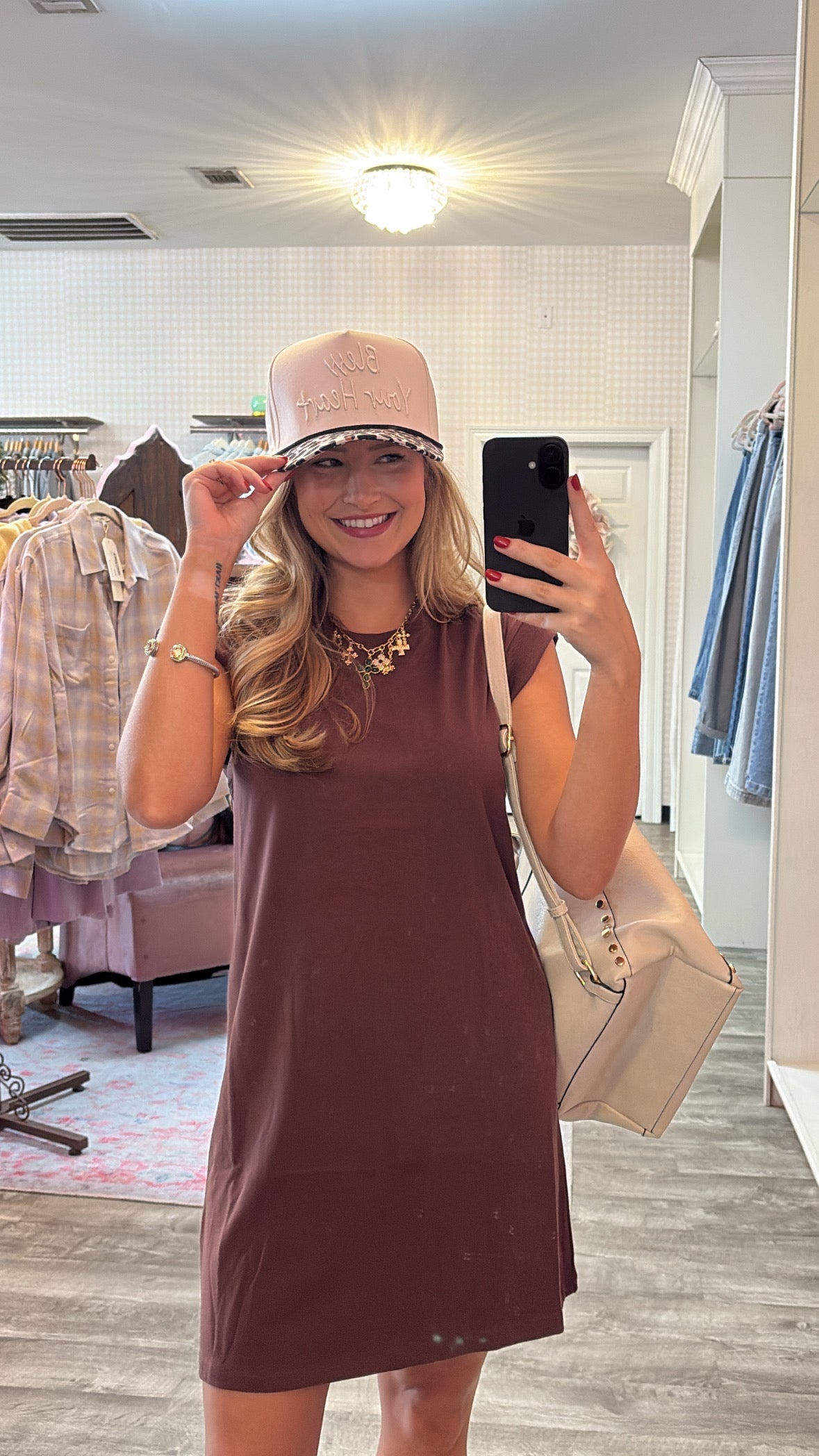 Z Supply Routine Shift Mini Dress - Sandalwood
