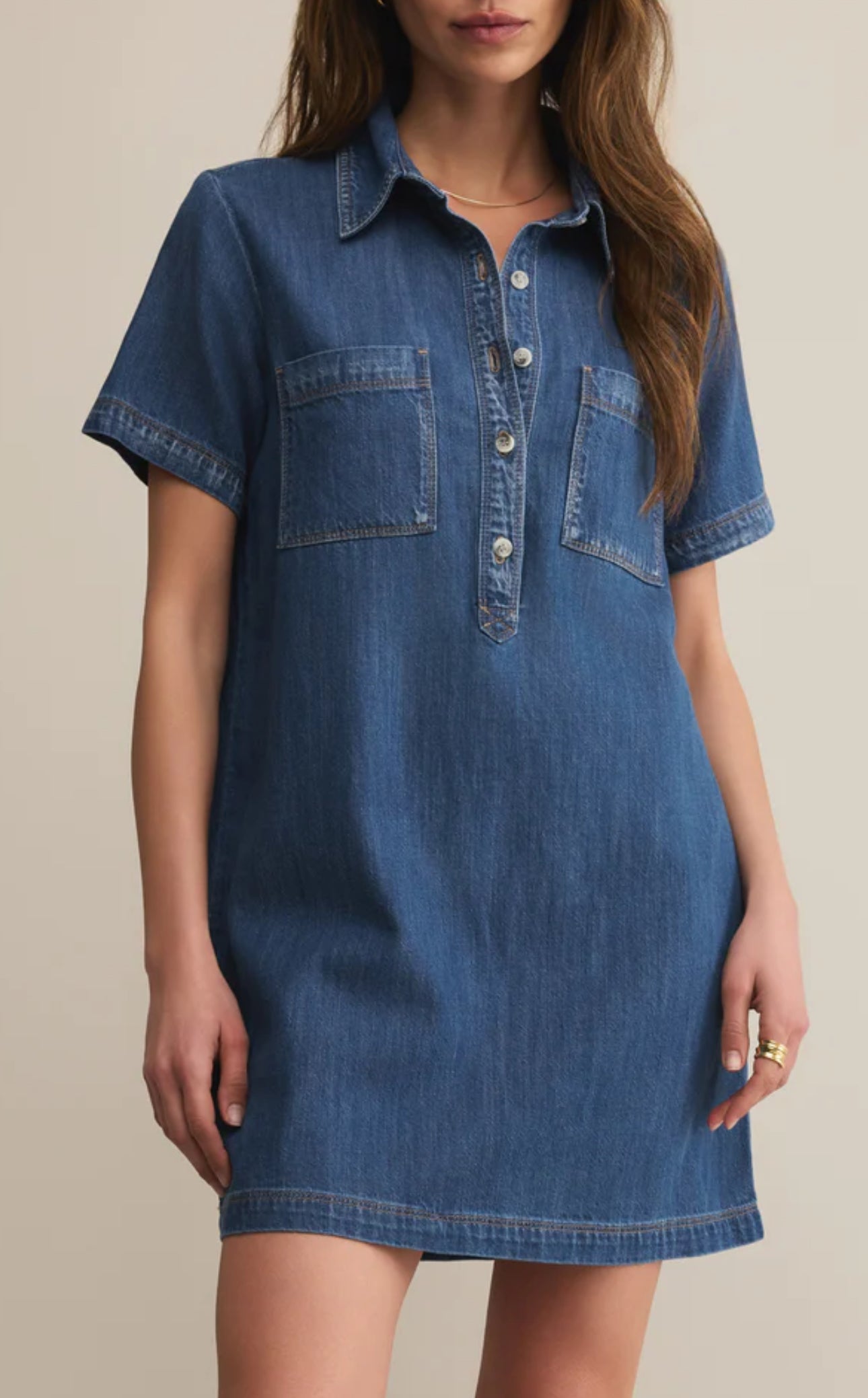 Z Supply Authentic Denim Mini Dress - Medium Indigo