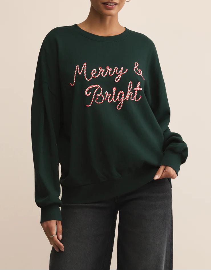 Z Supply Bright Sunday Sweatshirt - Garland Green