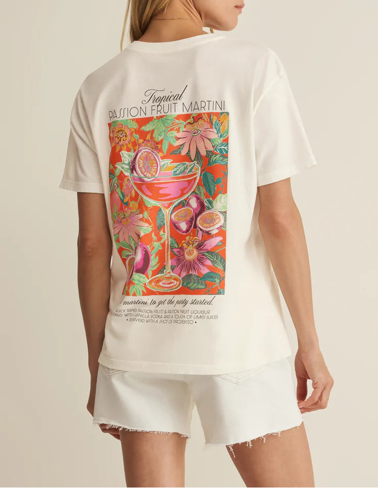 Z Supply Passion Martini Boyfriend Tee - Sea Salt