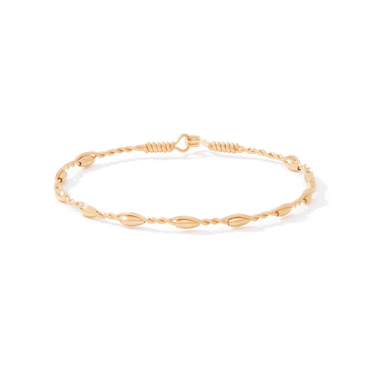 Graceful Bracelet - 14K Gold Artist Wire with Gold Beads