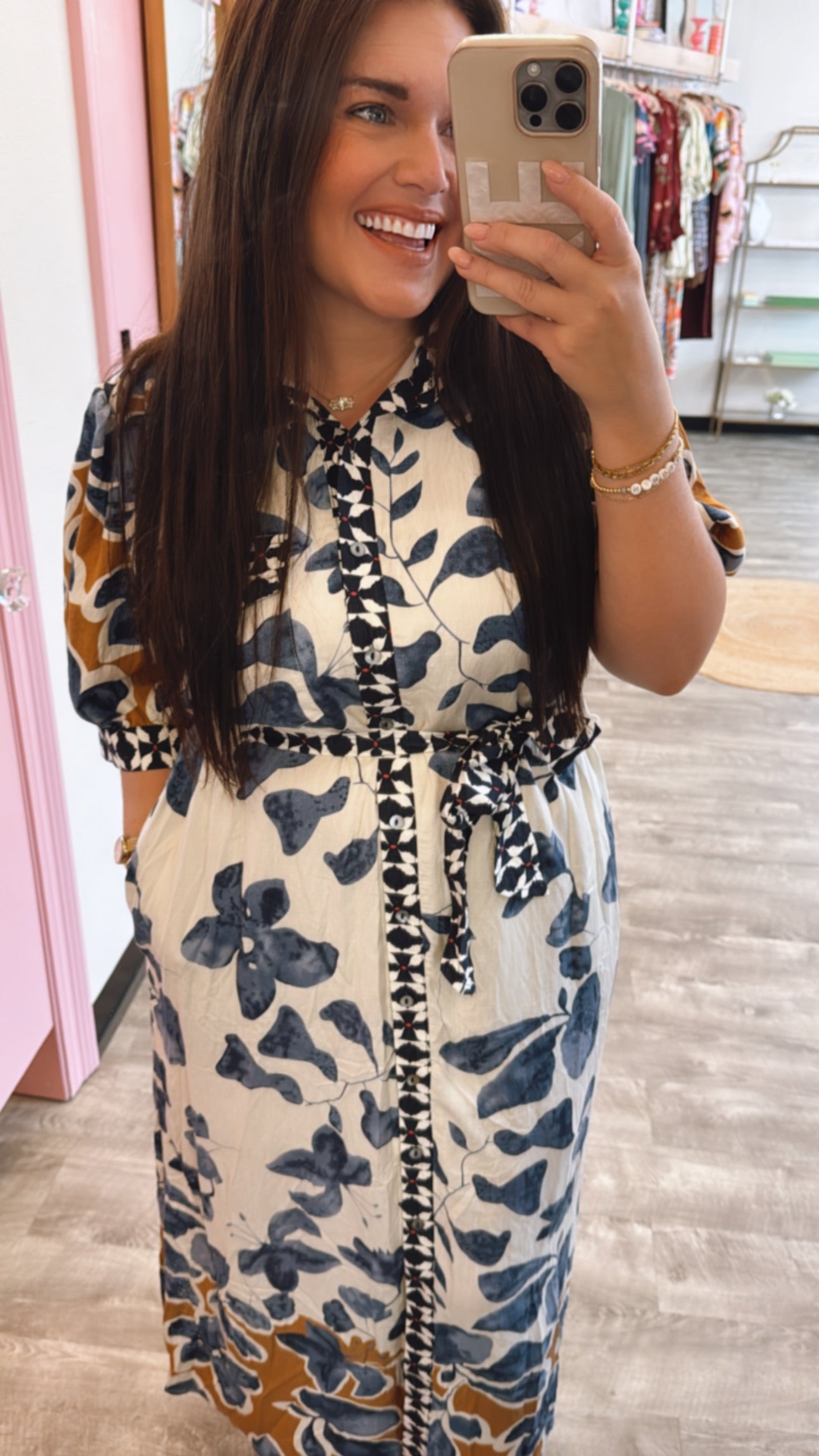 Guest List Midi Shirt Dress - Slate Blue