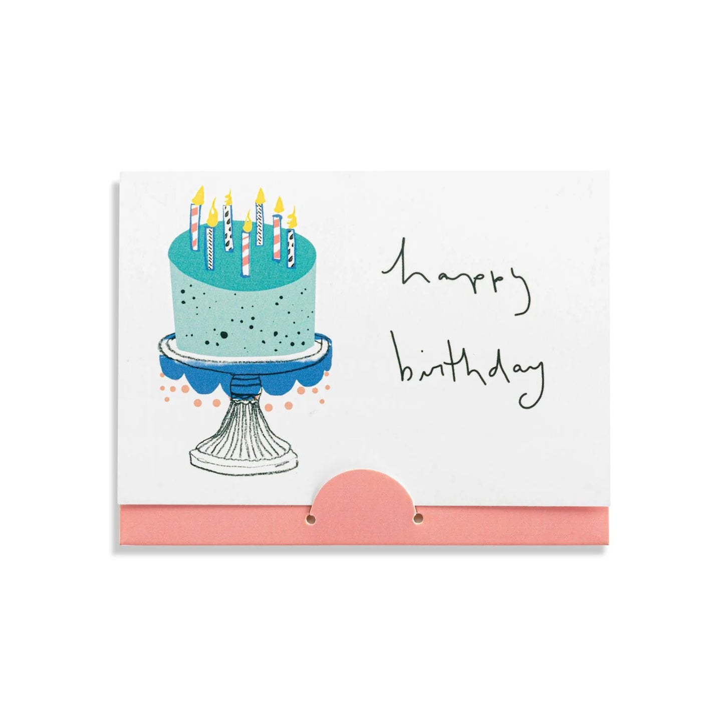 Happy Birthday Floral Card & Gold Heart Necklace - 16in
