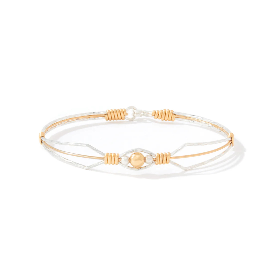 I Am Worthy Bracelet - Sterling Silver with 14K Gold Artist Wire Center Wire and Wraps