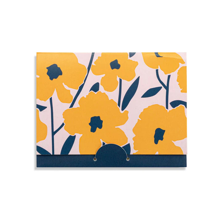 I love You Mom Floral Card & Gold Heart Necklace - 16in