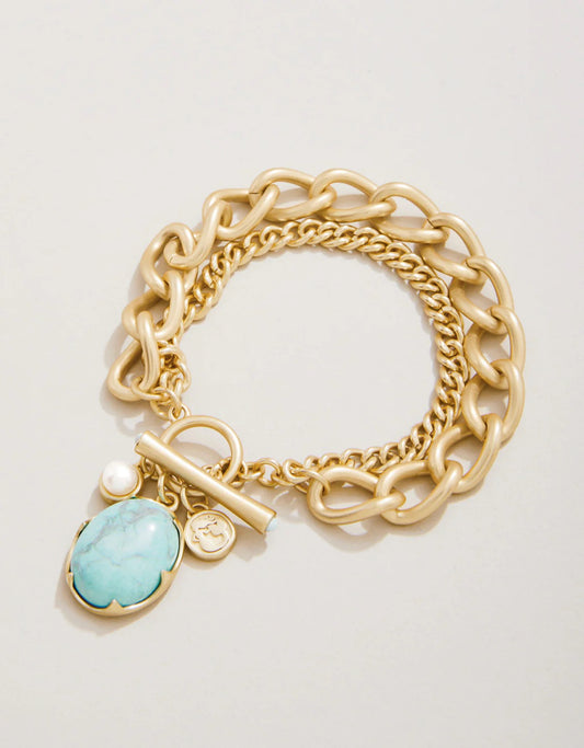Coralie Toggle Bracelet Light Turquoise by Spartina 449