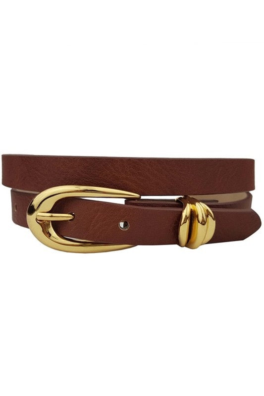 Classic Basic Gold Buckle Belt