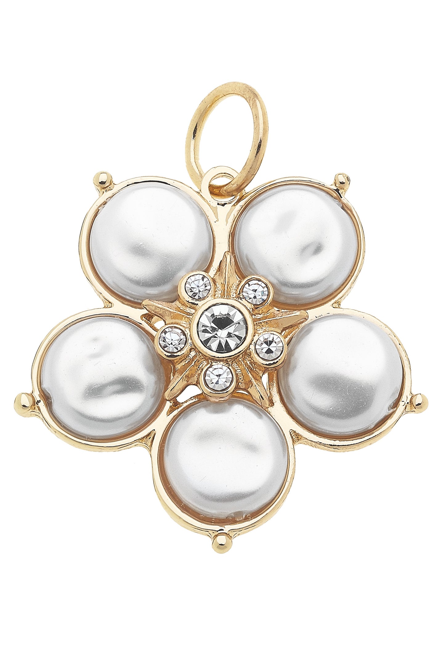 Coin Pearl Flower Charm in Ivory