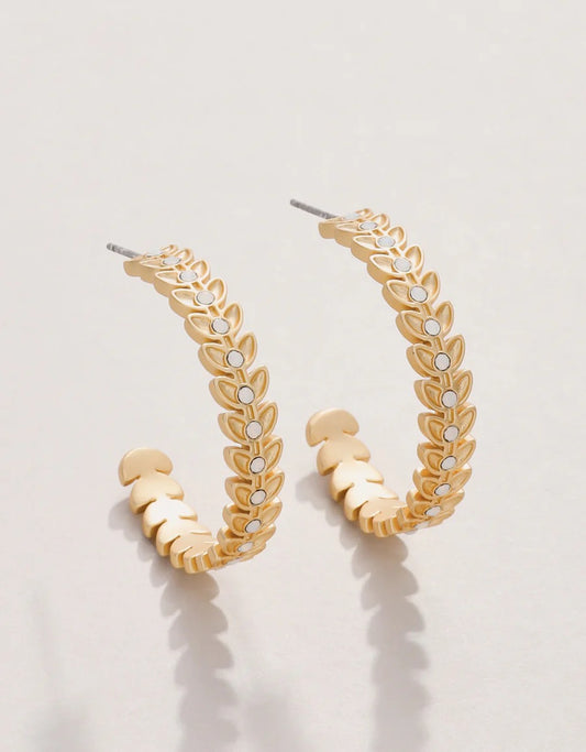 Parkwood Hoop Earrings 30mm White Opal by Spartina 449