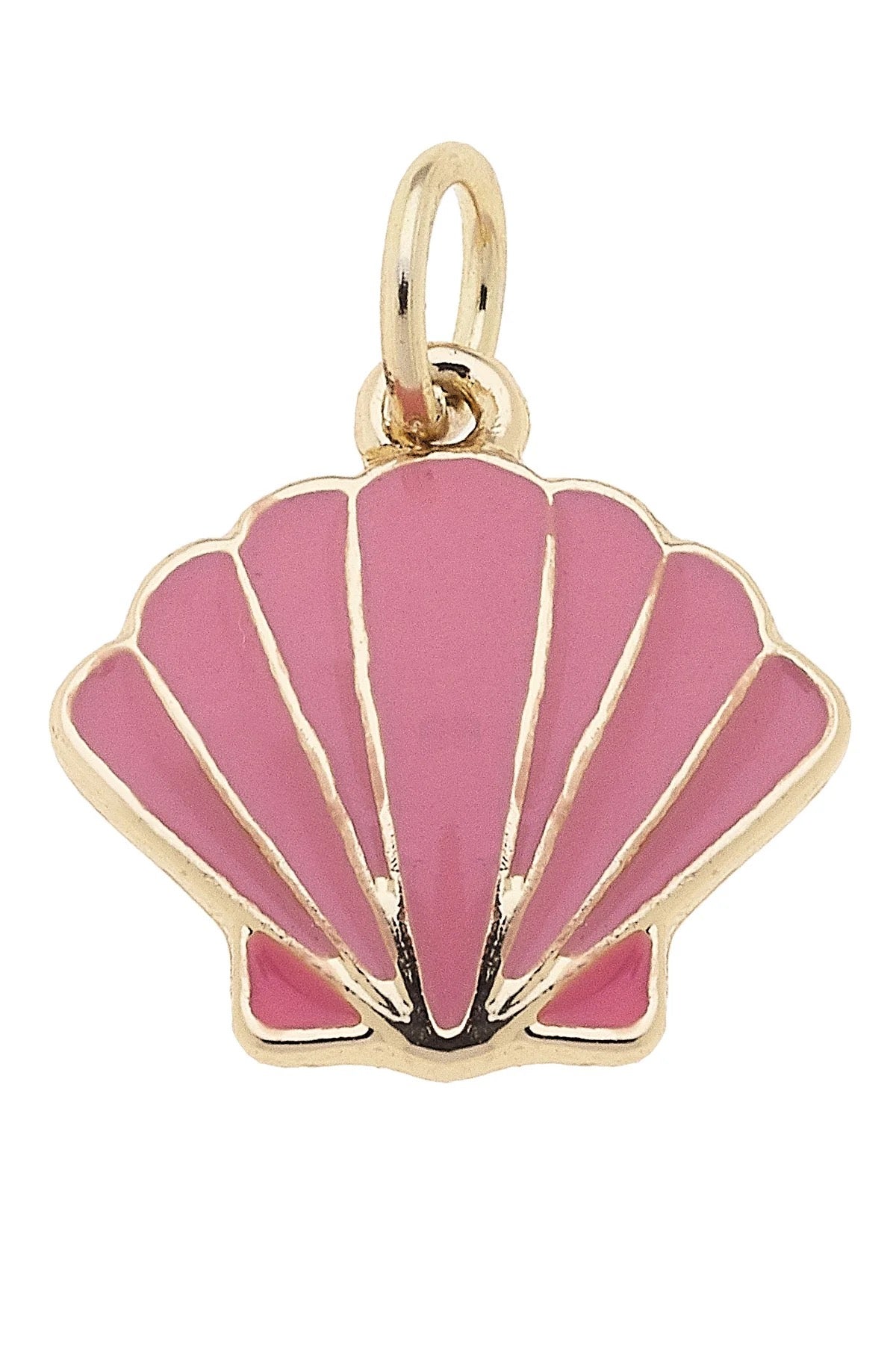 Enamel Clamshell Charm in Light Pink