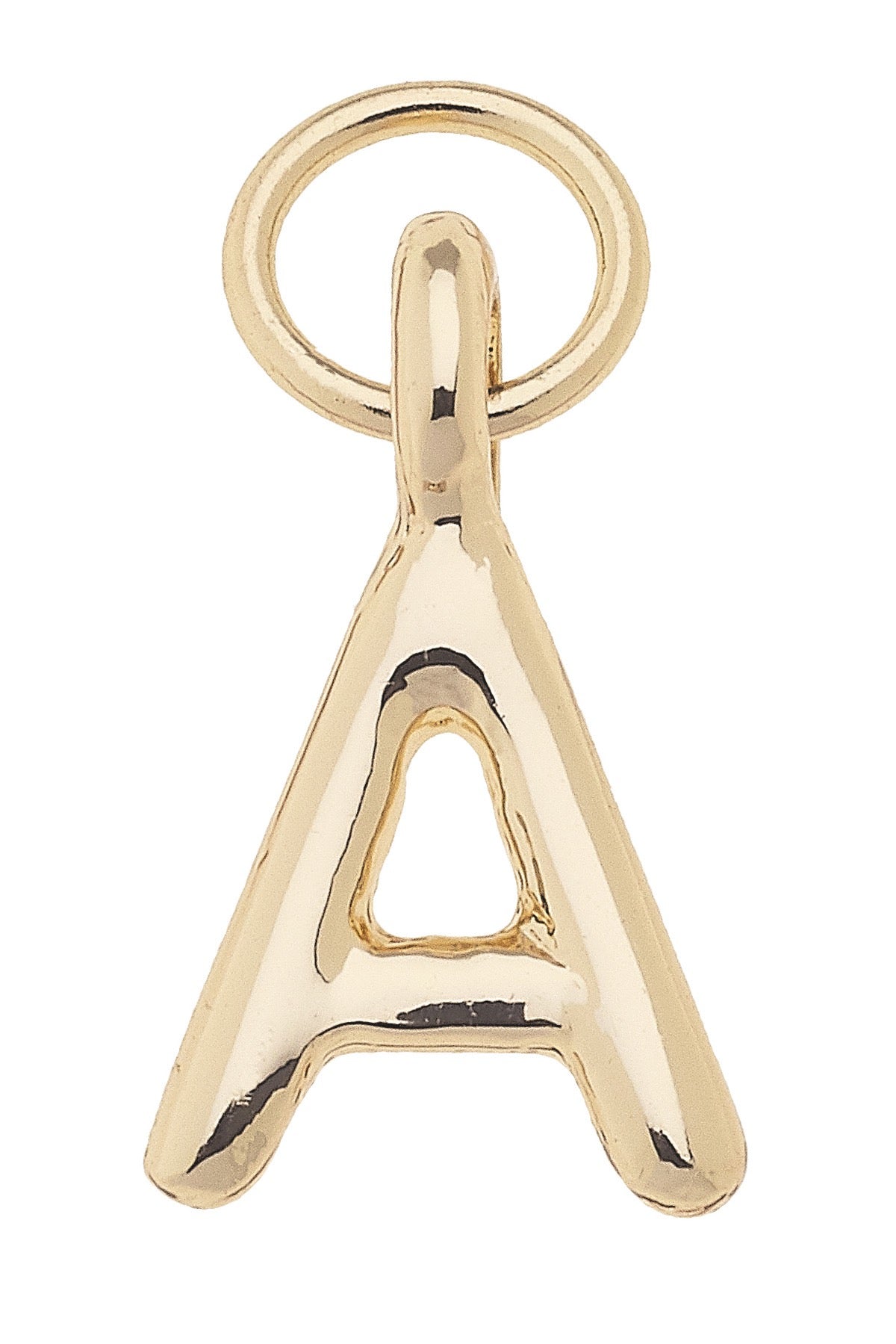 Mini Initial Charm "A" In Shiny Gold