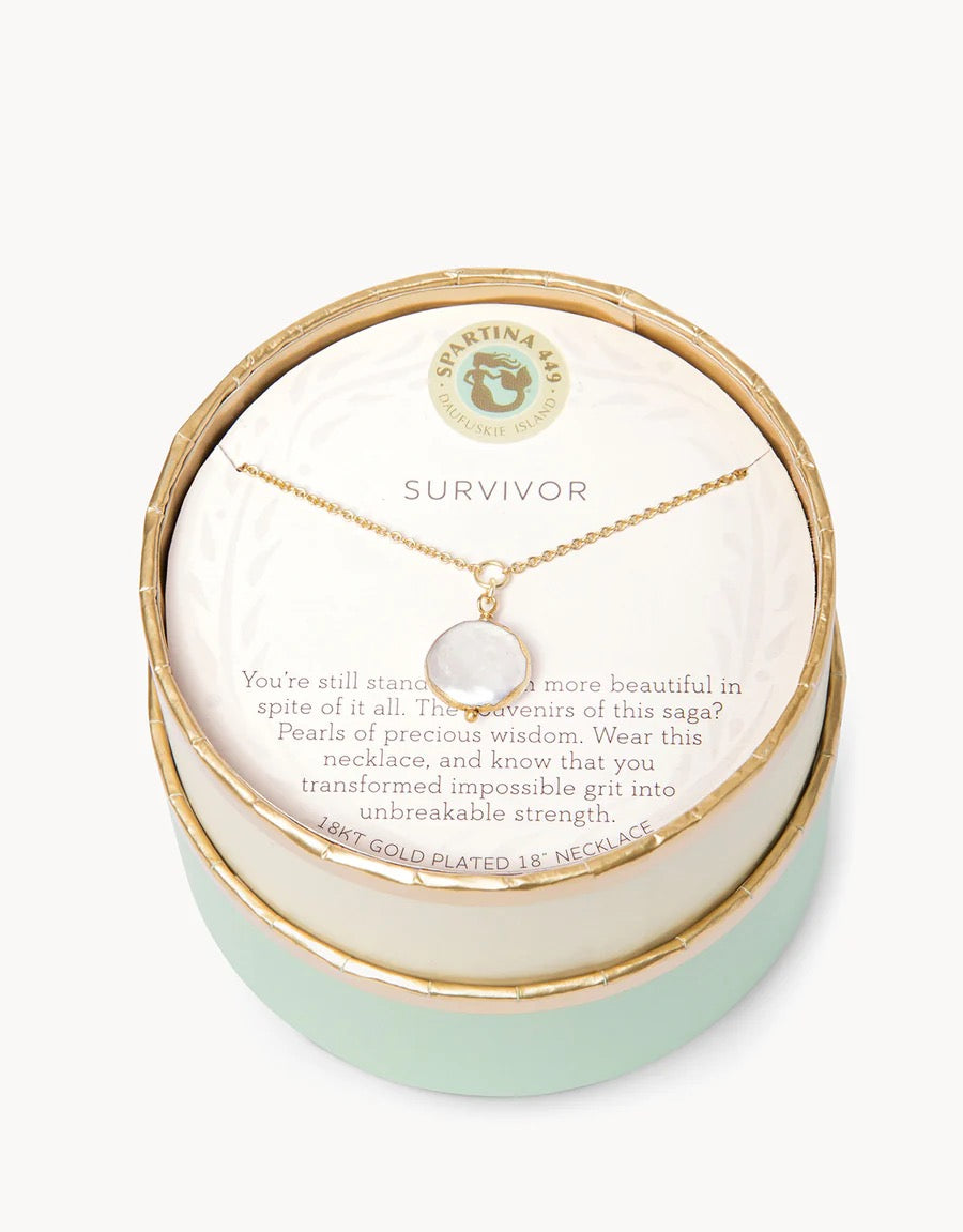Sea La Vie Survivor Coin Pearl Necklace by Spartina 449
