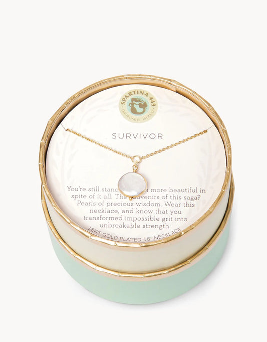 Sea La Vie Survivor Coin Pearl Necklace by Spartina 449