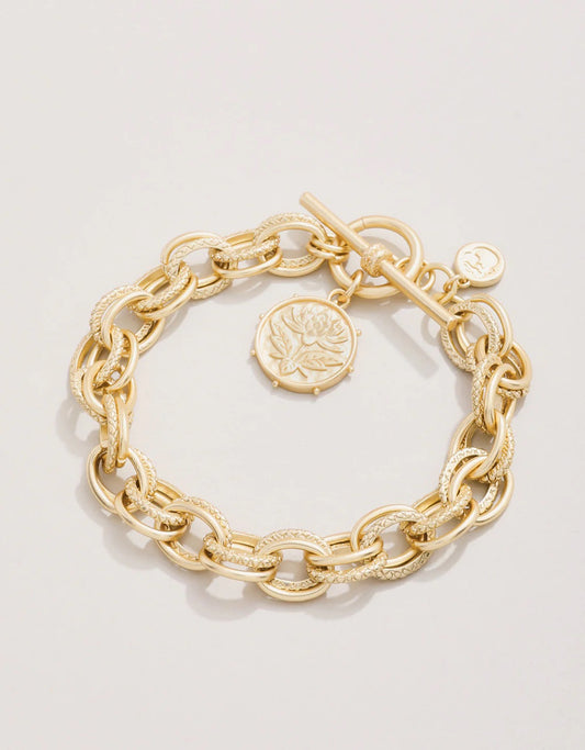 Lotus Toggle Bracelet Gold by Spartina 449