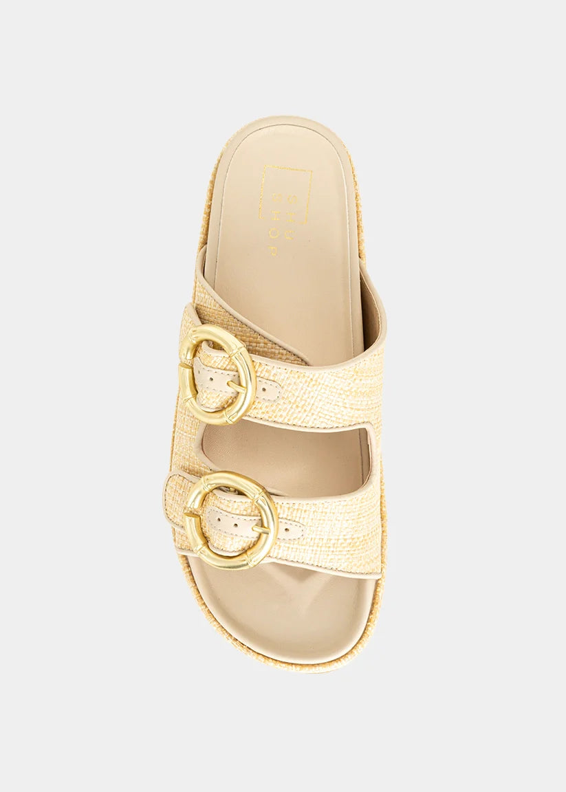 Lori Platform Slide - Natural Woven
