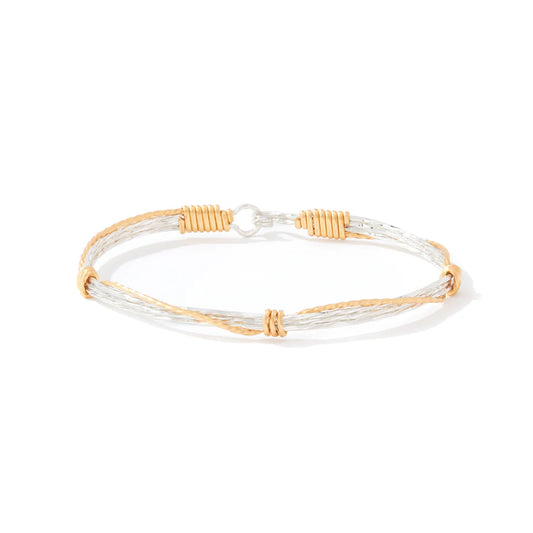 Leap of Faith Bracelet - Sterling Silver with 14K Gold Artist Wire Wraps