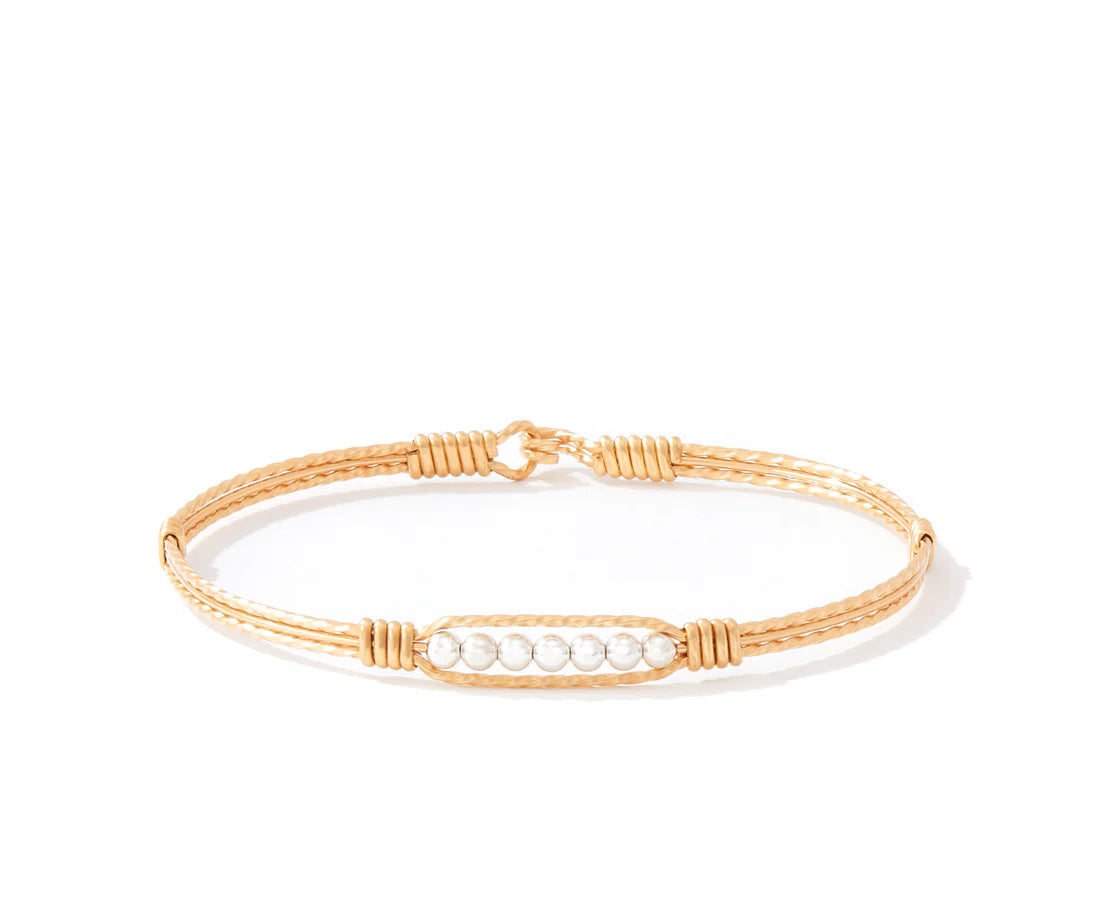 Power of Prayer Bracelet - 14K Gold Artist Wire with Sterling Silver Beads