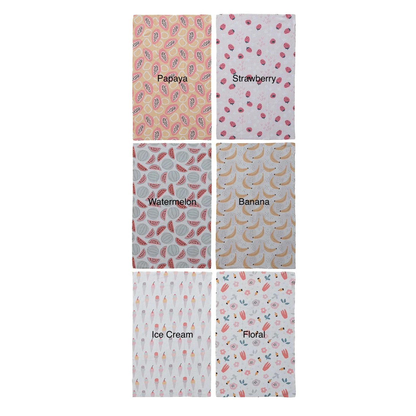 Printed Microfibre Tea Towel - Fruit Variety