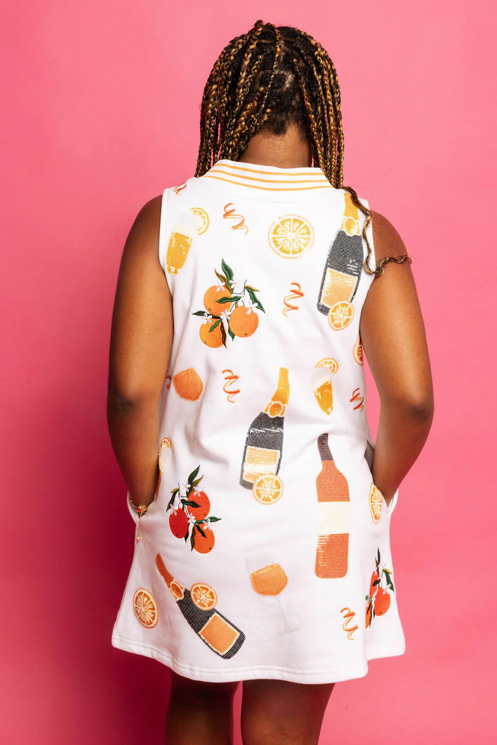 Queen Of Sparkles White Mimosa Icon Tank Dress
