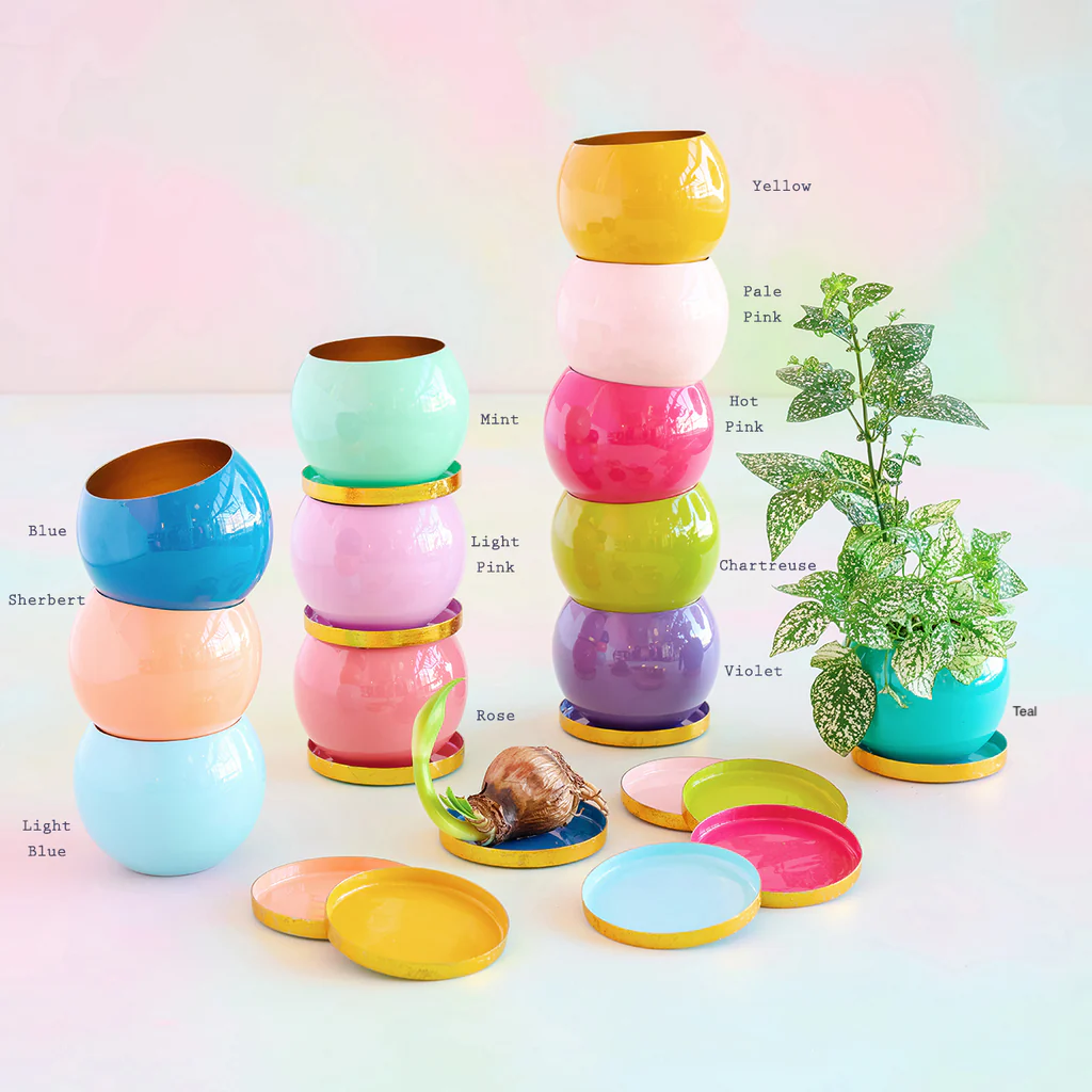 Glitterville Flower Pot With Saucer