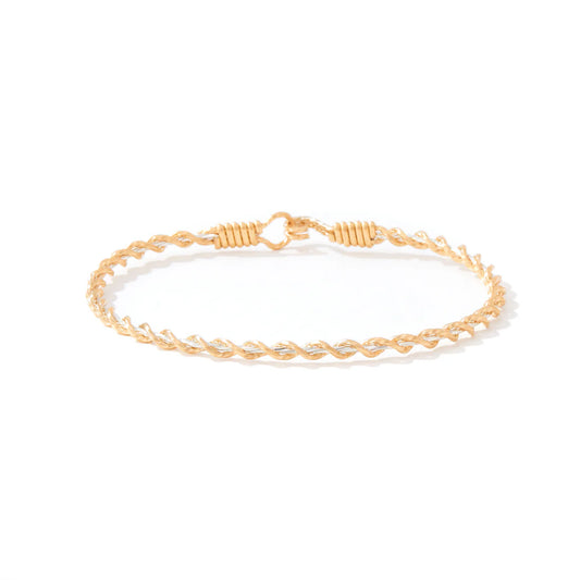 Serenity Bracelet - 14K Gold Artist Wire with Sterling Silver