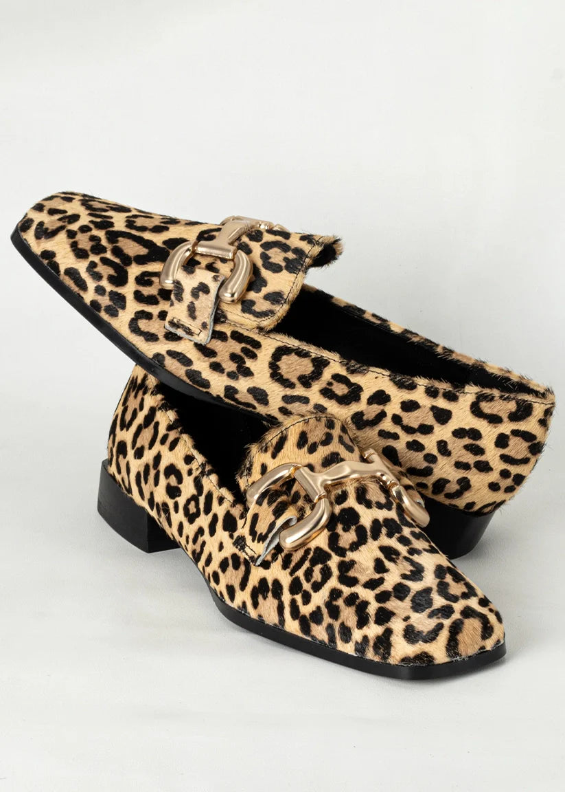Therese Buckle Loafer - Leopard Hair