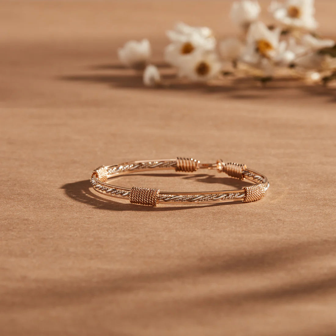 Wrapped In Love Bracelet - 14K Gold Artist Wire and Sterling Silver