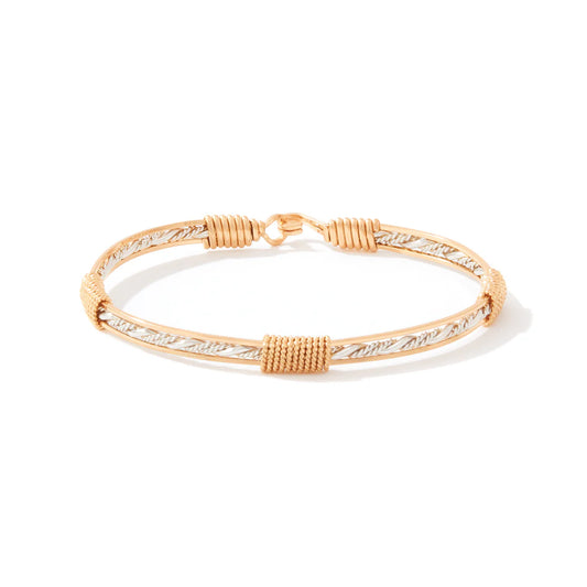 Wrapped In Love Bracelet - 14K Gold Artist Wire and Sterling Silver