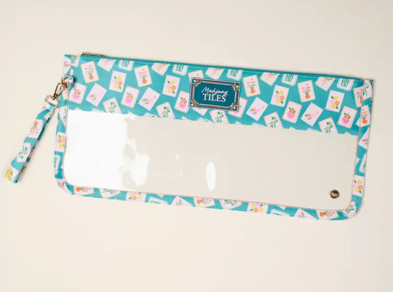 Mahjong Tile Keeper Pouch - It's Mahj Time Teal