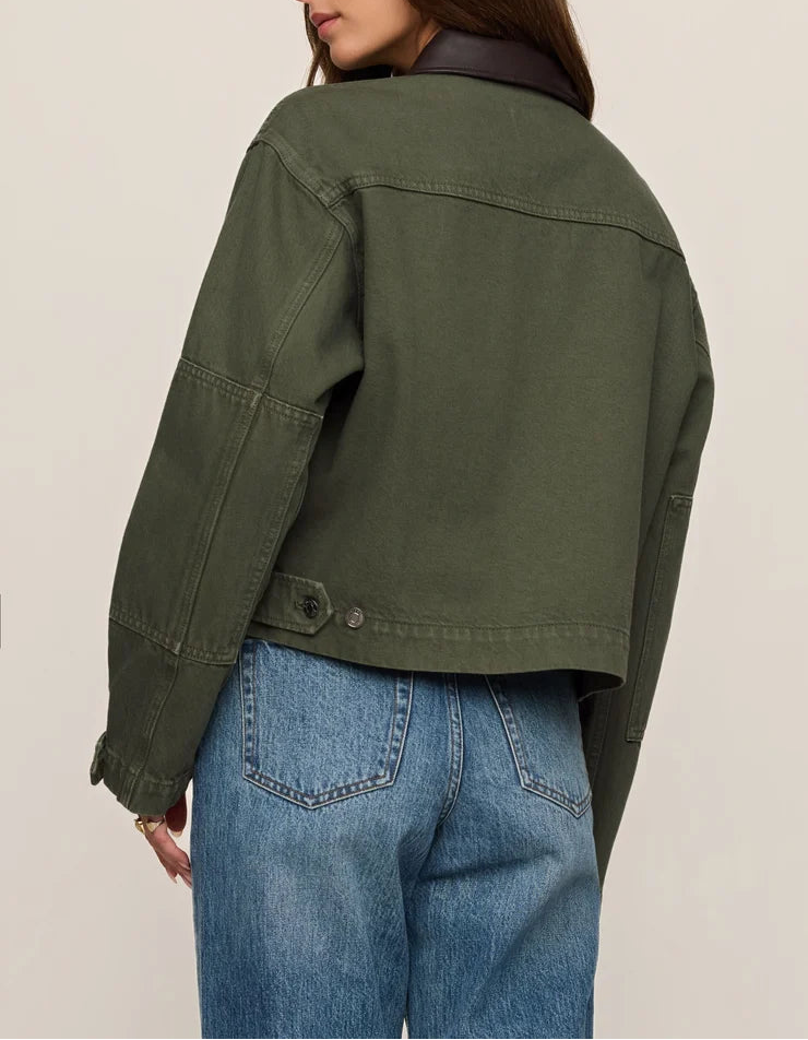 Z Supply Rey Cropped Chore Jacket - Dusk Sage