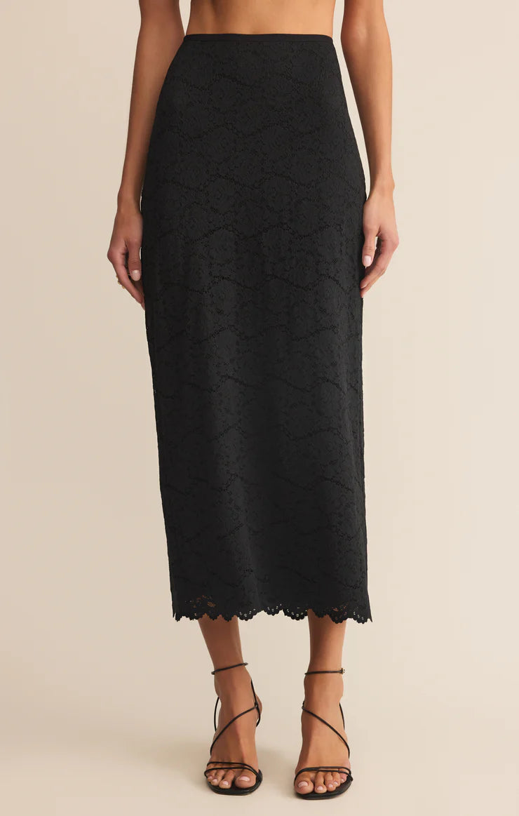 Z Supply Via Lace Midi Skirt - Black