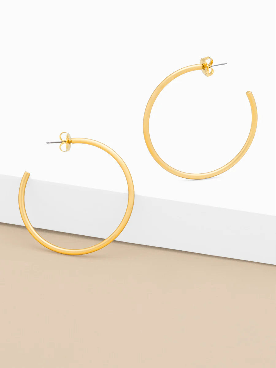 Zenzii Large Thin Hoop Earring - 2"