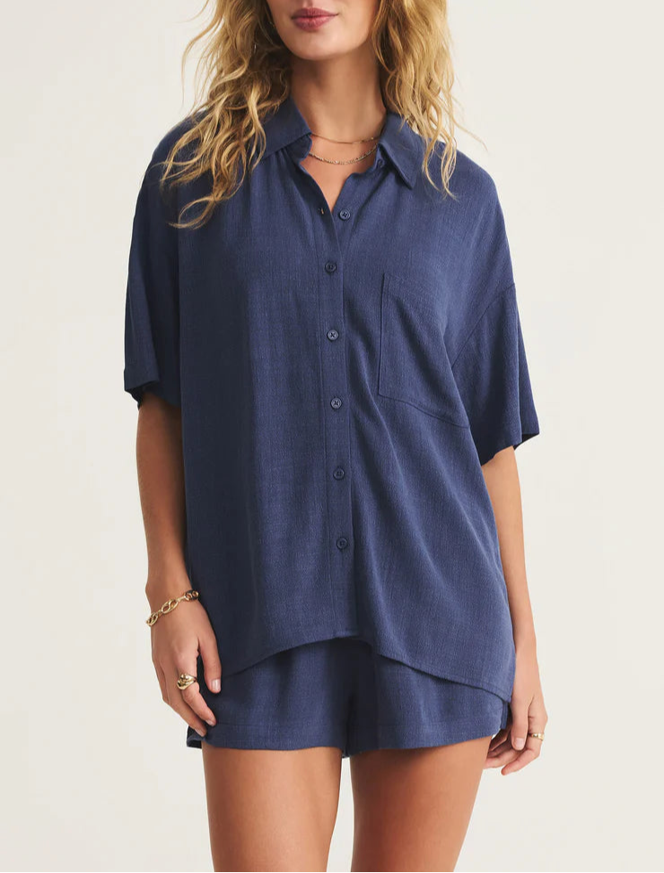 Z Supply Tinsley Button Up Shirt - Yacht Blue